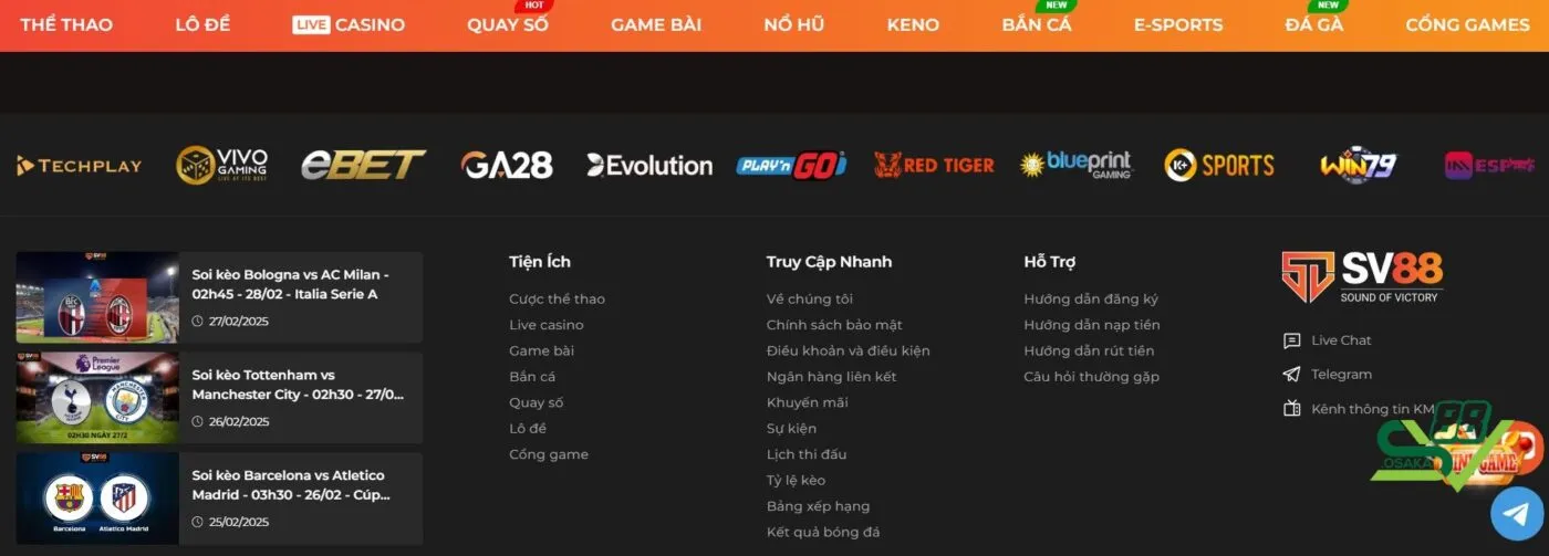 Các dịch vụ chăm sóc khách hàng tiêu biểu của SV88